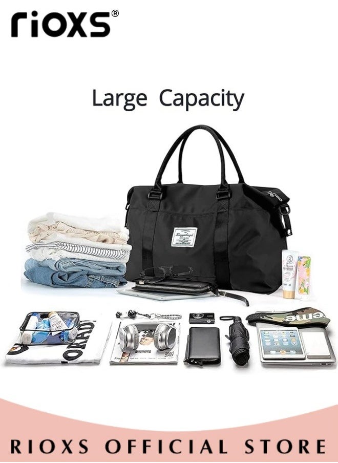 RIOXS - Large Capacity Multi Pocket Gym Bag Wet and Dry Luggage Bag Sports Bag with Waterproof Pocket Outdoor Sport Travel Duffel Bag for Women and Men - Image 1