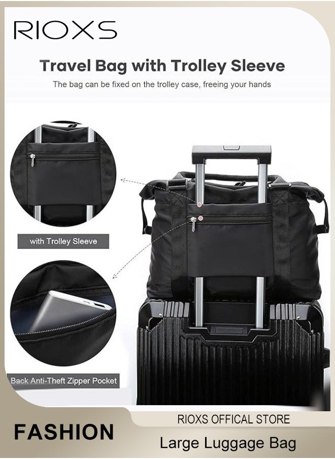 RIOXS - Large Capacity Multi Pocket Gym Bag Wet and Dry Luggage Bag Sports Bag with Waterproof Pocket Outdoor Sport Travel Duffel Bag for Women and Men - Image 1