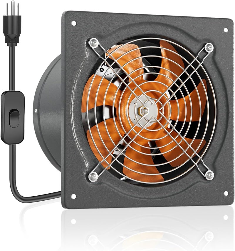 HG Power مروحة عادم 8 بوصة من HG Power 576 CFM، مروحة عادم مطبخ مثبتة على الحائط مع صمام منع الرجوع، معدنية قابلة للتركيب، مروحة تهوية عادم لاستخراج الأبخرة للعلية، الأقبية، السقف، الورشة، الصوبة الزراعية - Image 1
