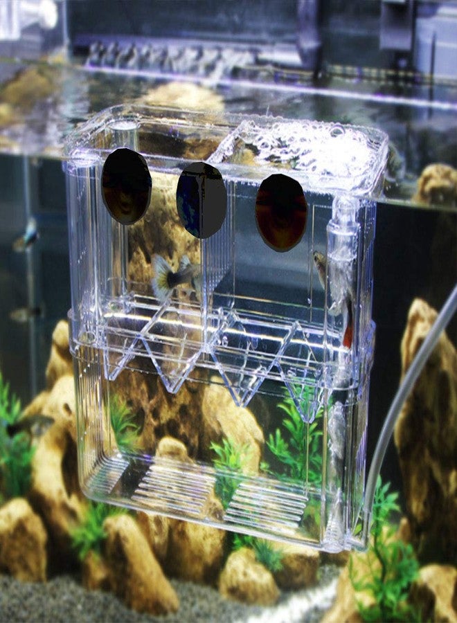 Tiberham Acrylic Floating Fish Hatchery, Double Layer Fry Hatching Incubator Breeder Box for Aquarium Tank, Safe House for Fish Parenting - Image 5