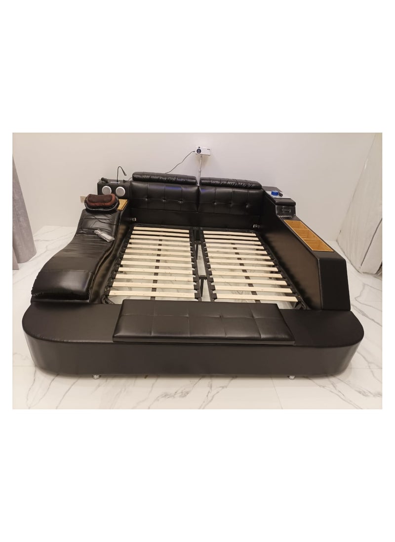 AWD - Smart Bed Provided with Projector, Wireless Charging, Bluetooth Speaker, Stool, Small Dressing Table, Safe Box, Side Cabinet and Massage for Back and Neck. King Size Smart Bed. - Image 1
