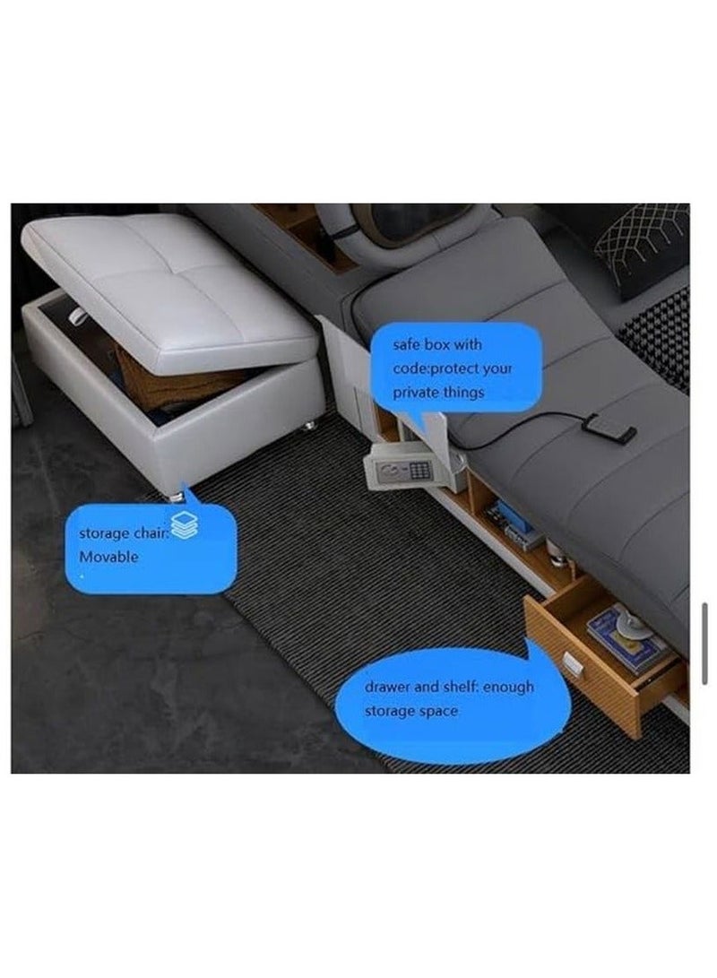 AWD Smart Bed Provided with Projector, Wireless Charging, Bluetooth Speaker, Stool, Small Dressing Table, Safe Box, Side Cabinet and Massage for Back and Neck. King Size Smart Bed. - Image 4