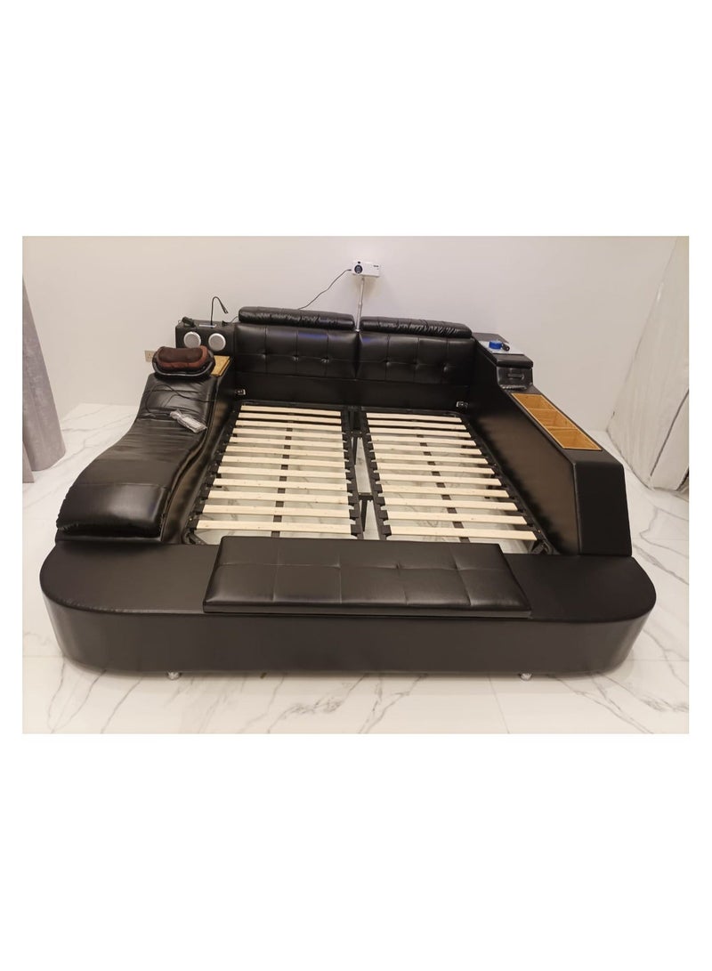 AWD Smart Bed Provided with Projector, Wireless Charging, Bluetooth Speaker, Stool, Small Dressing Table, Safe Box, Side Cabinet and Massage for Back and Neck. King Size Smart Bed. - Image 5
