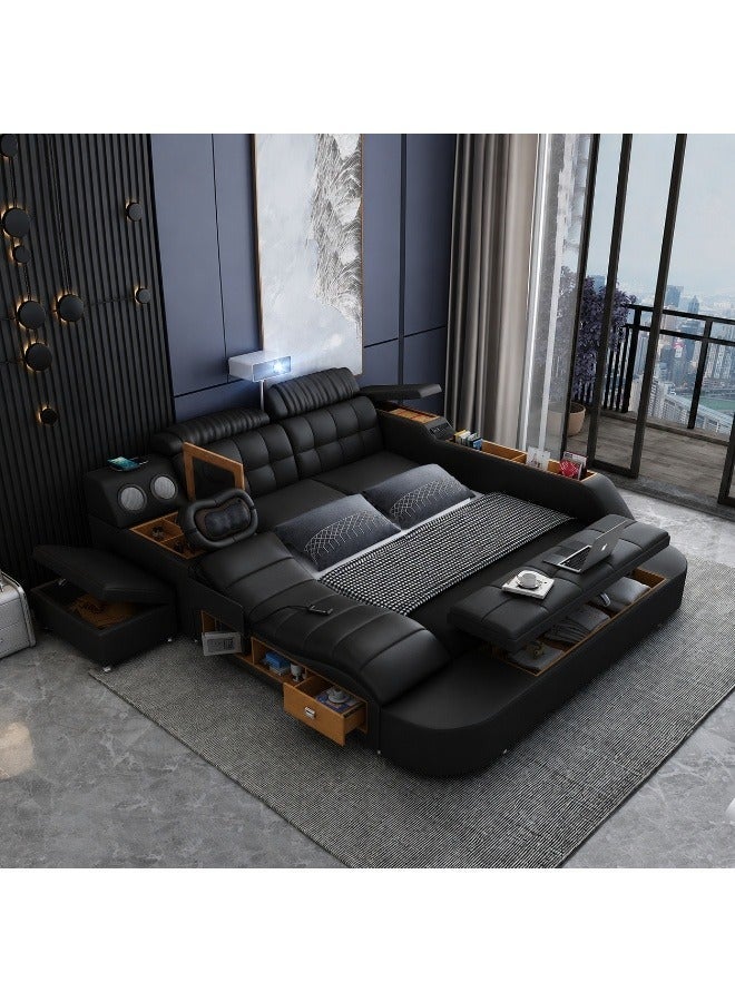 AWD Smart Bed Provided with Projector, Wireless Charging, Bluetooth Speaker, Stool, Small Dressing Table, Safe Box, Side Cabinet and Massage for Back and Neck. King Size Smart Bed. - Image 1