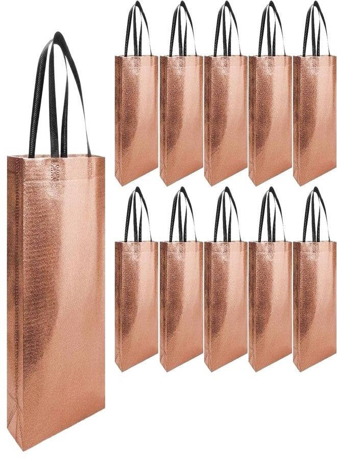 Evafly أكياس هدايا إيفافلاي متوسطة الحجم، عبوة من 10 أكياس: الطول 13 × العرض 12 × العمق 4 بوصة | قابلة لإعادة الاستخدام، مصنوعة من قماش غير منسوج لامع مغلف بطبقة معدنية | هدايا تذكارية لحفلات الحناء، أكياس من الجوت لهدايا التذكار، هدايا تذكارية لأعياد الميلاد - لون نحاسي - Image 1