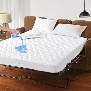 GRT Quilted Sofa Bed Mattress Pad-100% Waterproof Mattress Protector, Breathable Noiseless Hollow Cotton Mattress - Image 1