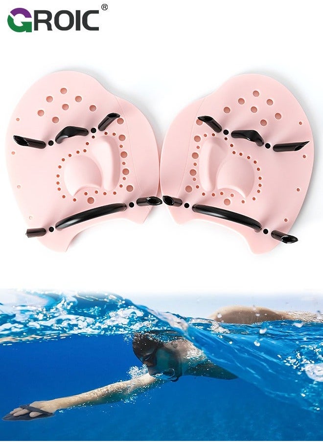 GROIC Swimming Paddles for Hands, Training Hand with Adjustable Straps, Swim Adult Children Unisex Professional Accessories, Aid Aquatic Gloves  - Image 1