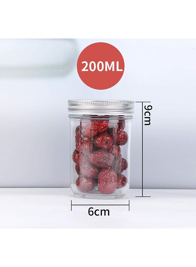 Star Cook Mason Jar With A Sealed Metal Regular Lid 8 oz A Sealed Clear Glass Jar Used For Desserts Coffee Beans Seasonings Honey Jam Jelly Pack Of 12 - 200ml - Image 2