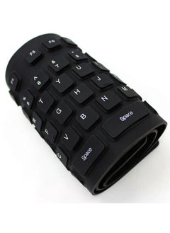 راكسوم لوحة مفاتيح USB مرنة من السيليكون بمنفذ USB 2.0 (85 مفتاحًا) لوحة مفاتيح USB سلكية مرنة وقابلة للطي ومقاومة للماء من مطاط السيليكون (لأجهزة الكمبيوتر المحمولة/الكمبيوتر الشخصي/ماك بوك/آي ماك/كروم بوك) مرنة وقابلة للطي (أسود)  - Image 5