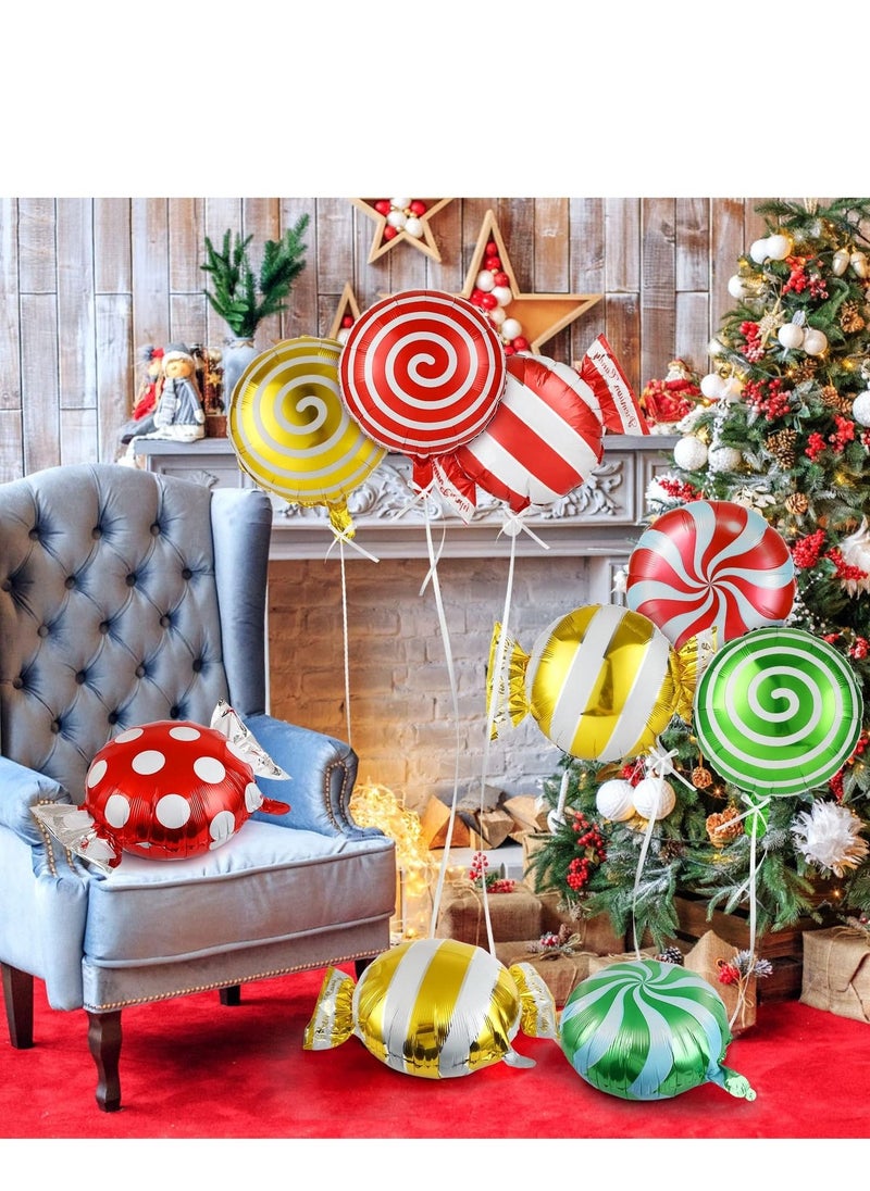 23Pcs Sweet Candy Balloons Set Round Lollipop Balloons Candy Land Party Decoration Birthday Balloons Candyland Birthday Party Decoration for Boys and Girls - 18 inches - Image 3