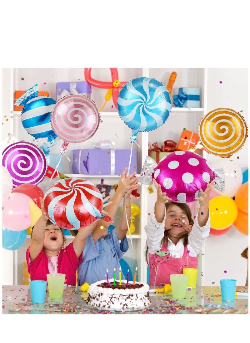 23Pcs Sweet Candy Balloons Set Round Lollipop Balloons Candy Land Party Decoration Birthday Balloons Candyland Birthday Party Decoration for Boys and Girls - 18 inches - Image 2