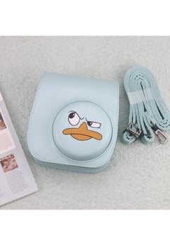 Arabest PU Leather Camera Case for Fujifilm Mini 11, with Adjustable Strap and Pocket (Cyan, Duck)  - Image 2