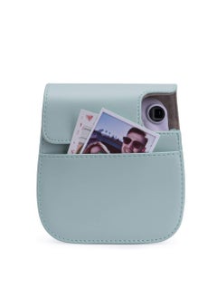 Arabest PU Leather Camera Case for Fujifilm Mini 11, with Adjustable Strap and Pocket (Cyan, Duck)  - Image 4