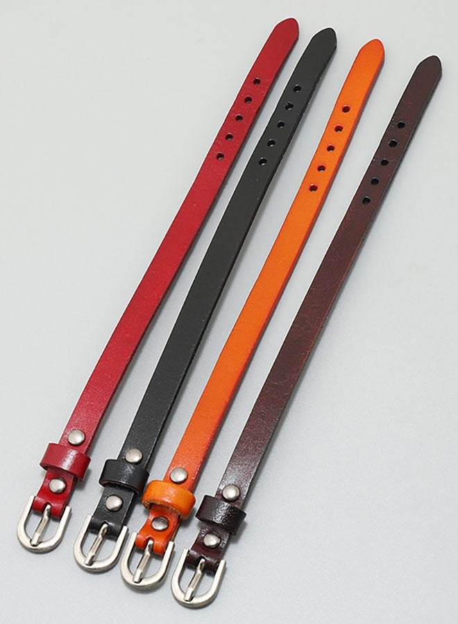 4 Pack Punk Leather Belt Buckle Bracelet Cuff Men Vintage Wristband Adjustable Belt Bracelet Bangle for Women Fashion Jewelry Gift - Image 2