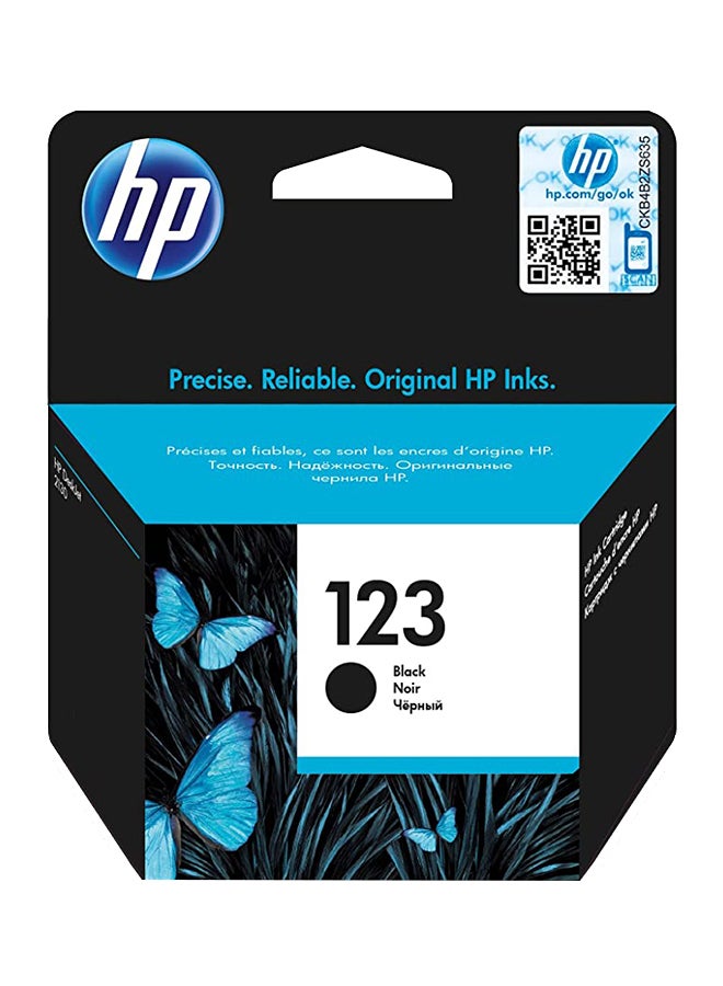 HP تعمل خرطوشة الحبر الأصلية 123 طراز F6V17AE على طابعات 123 ديسك جيت إتش بي طراز 2130، 2620، 2630، 2632، 3639 123 أسود - Image 1