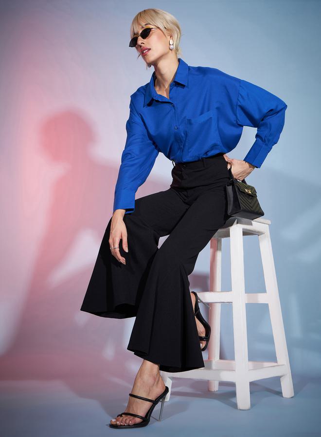 ساسافراس بنطلون واسع بخصر مرتفع وتفاصيل ثنيات من ستايلي - Image 2