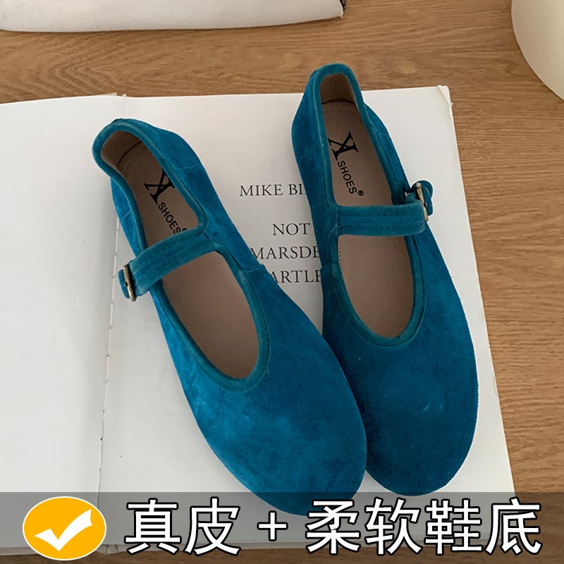 Women's Ballet Flat, Genuine Leather, Round Toe, Sweet Design - Image 2