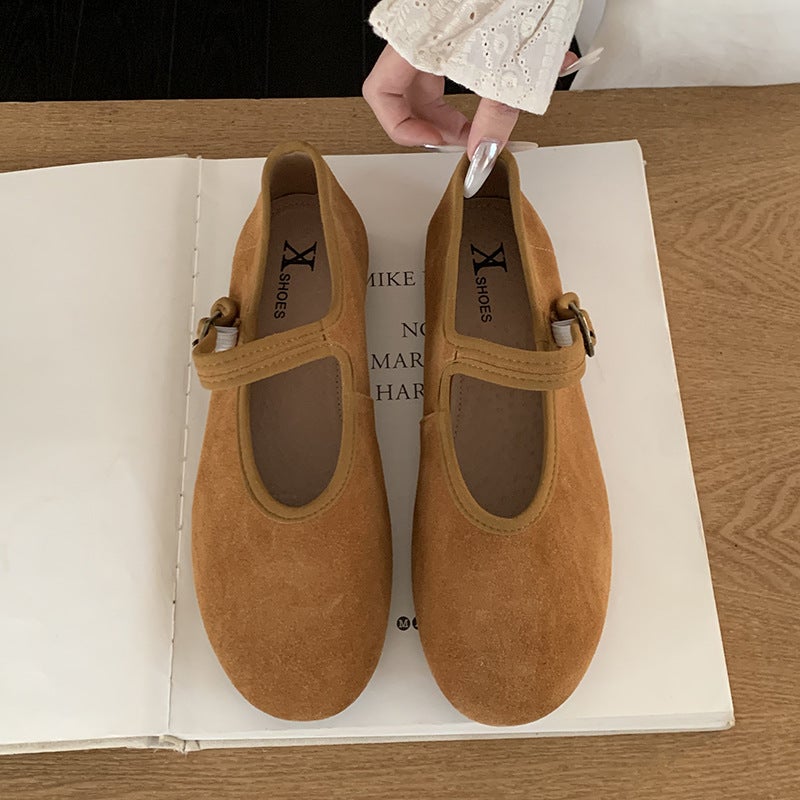 Women's Ballet Flat, Genuine Leather, Round Toe, Sweet Design - Image 3