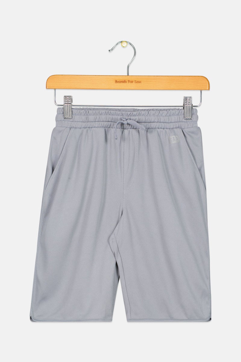 GAP Kids Boy Plain Drawsting Basic Shorts, Grey - Image 1