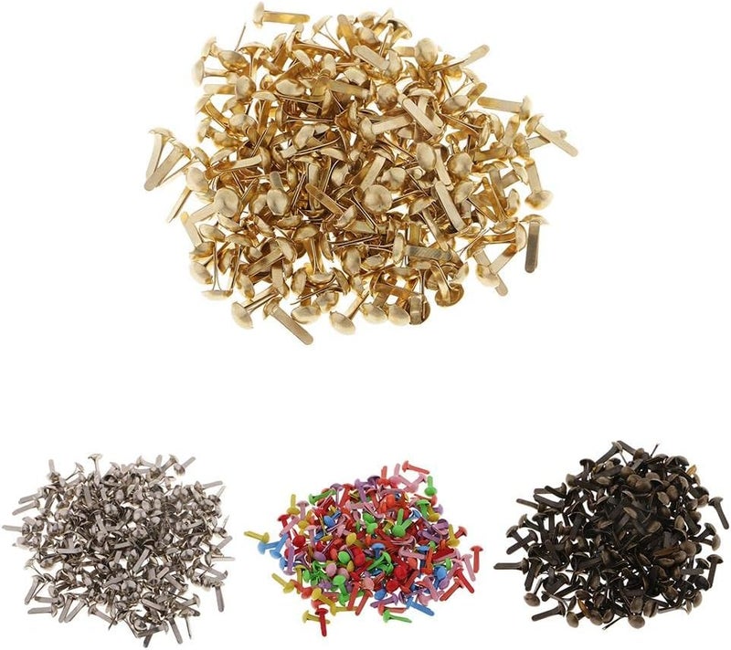Qianly 200 قطعة من دبابيس معدنية دائرية صغيرة بقطر 0.5 مم للأطفال، لصنع البطاقات، الكراسات المصورة، الفنون والحرف اليدوية، متعددة الألوان - Image 2