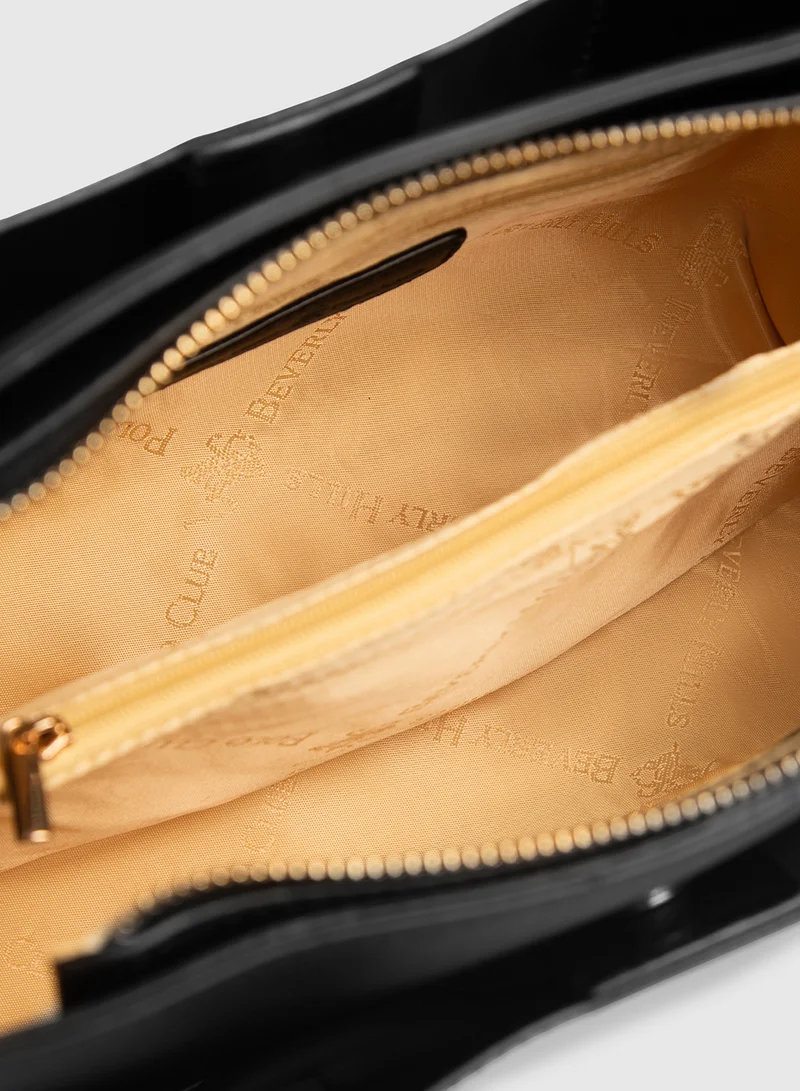 BEVERLY HILLS POLO CLUB Textured Satchel Bag