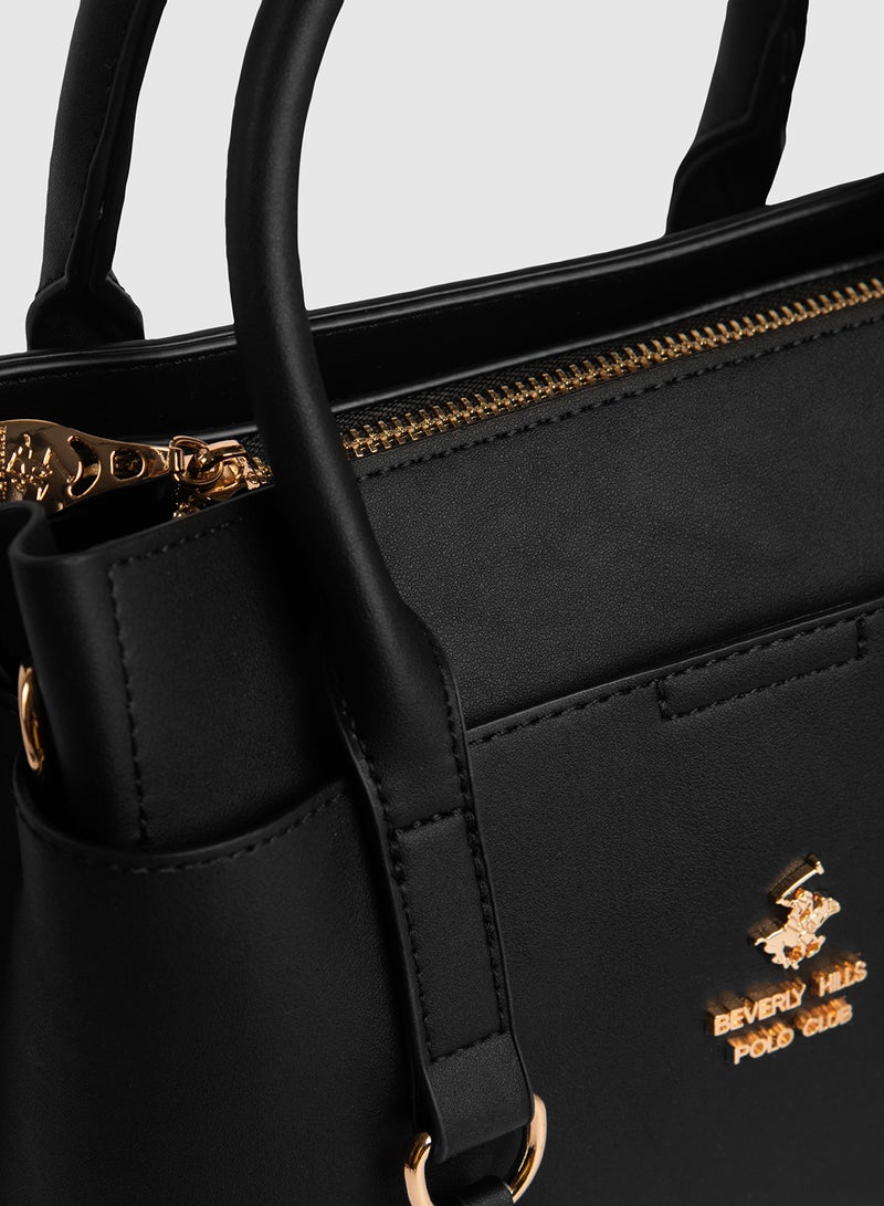 BEVERLY HILLS POLO CLUB Textured Satchel Bag - Image 5