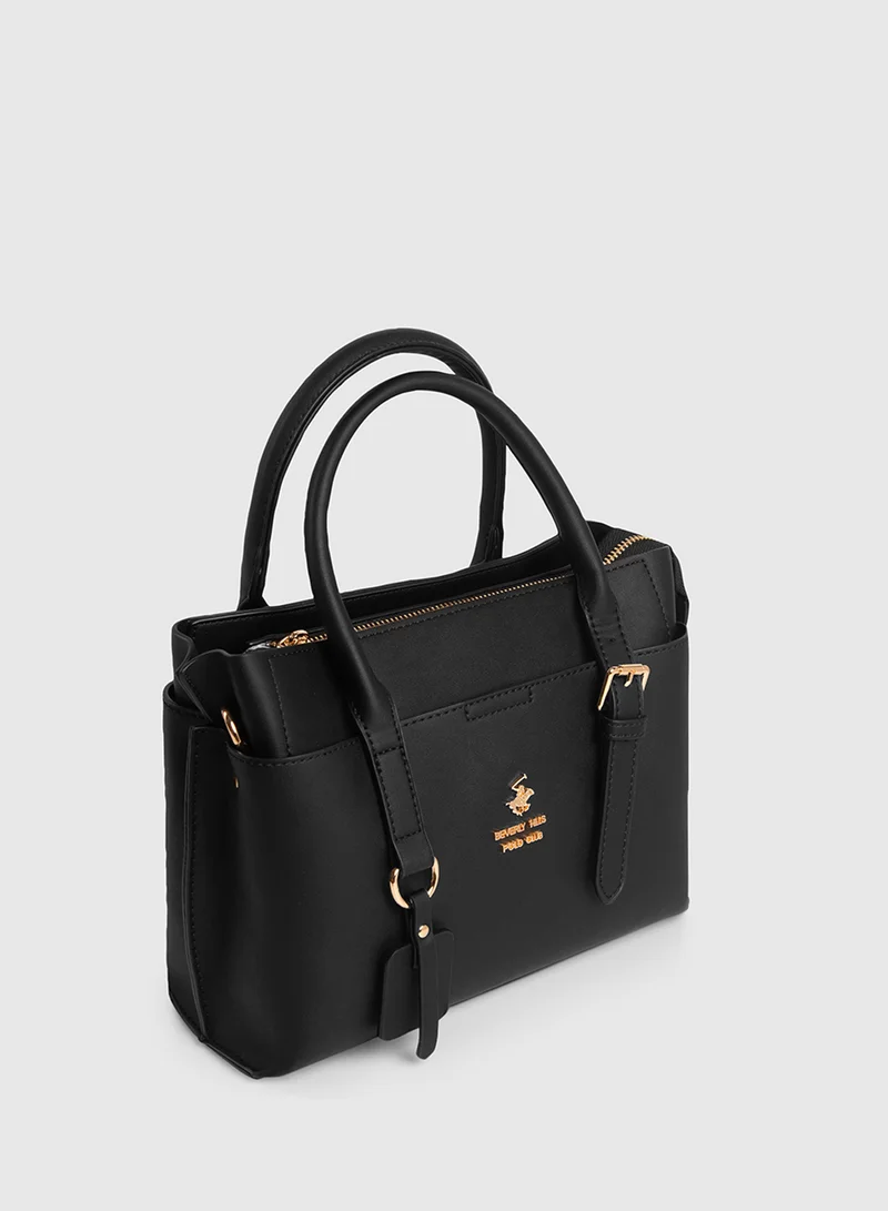 BEVERLY HILLS POLO CLUB Textured Satchel Bag