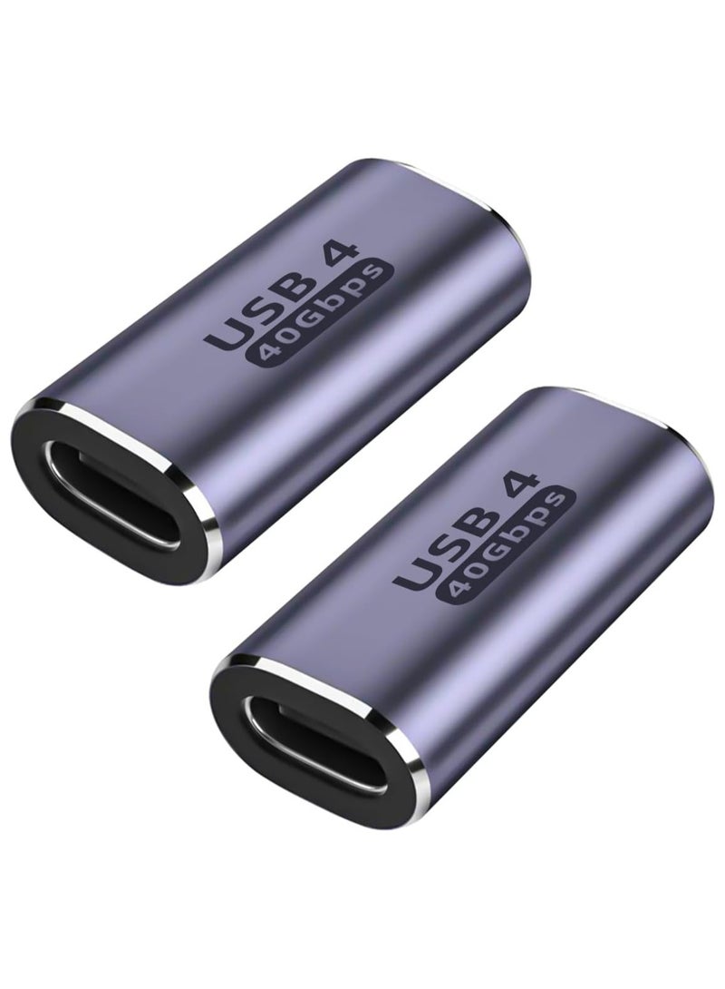 USB-C Female to Female Adapter – 100W PD, 40Gbps, 8K@60Hz Video Support – USB-C Coupler Compatible with Thunderbolt 3/4, MacBook, iPad (2-Pack) - Image 1