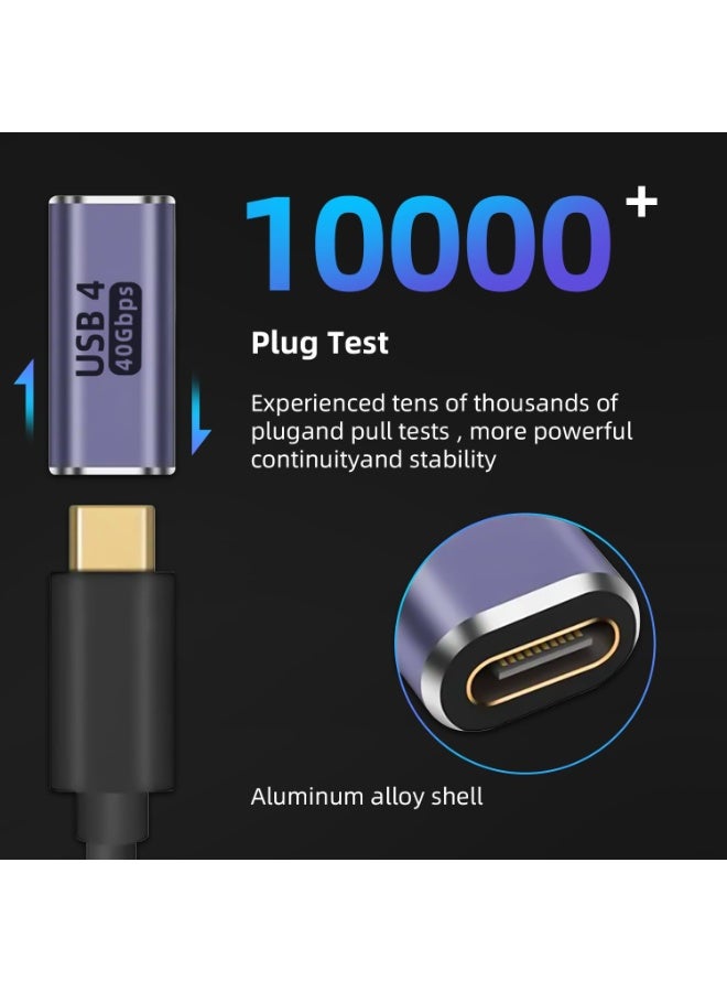 USB-C Female to Female Adapter – 100W PD, 40Gbps, 8K@60Hz Video Support – USB-C Coupler Compatible with Thunderbolt 3/4, MacBook, iPad (2-Pack) - Image 3