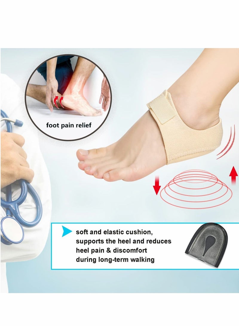 SYOSI Heel Protectors, Gel Heel Cups, Heel Cushion Support for Plantar Fasciitis, Heel Pain, Heel Pads Great for Aching Feet,Tendinitis, Bone spur, Cracked Heel Repair, for Men & Women (4 PCS) - Image 3