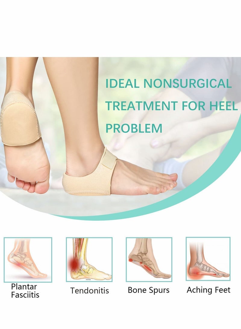 SYOSI Heel Protectors, Gel Heel Cups, Heel Cushion Support for Plantar Fasciitis, Heel Pain, Heel Pads Great for Aching Feet,Tendinitis, Bone spur, Cracked Heel Repair, for Men & Women (4 PCS) - Image 2