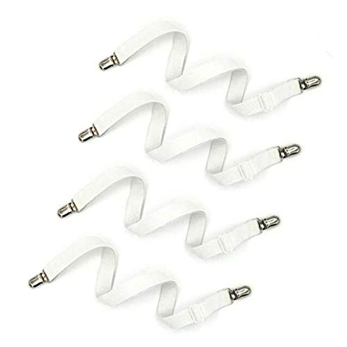 ADDA Bed Sheet Clip,Sofa Slipcover Holder,Hold the Sheets Tightly,20" to 78",4 Pieces(White) - Image 1