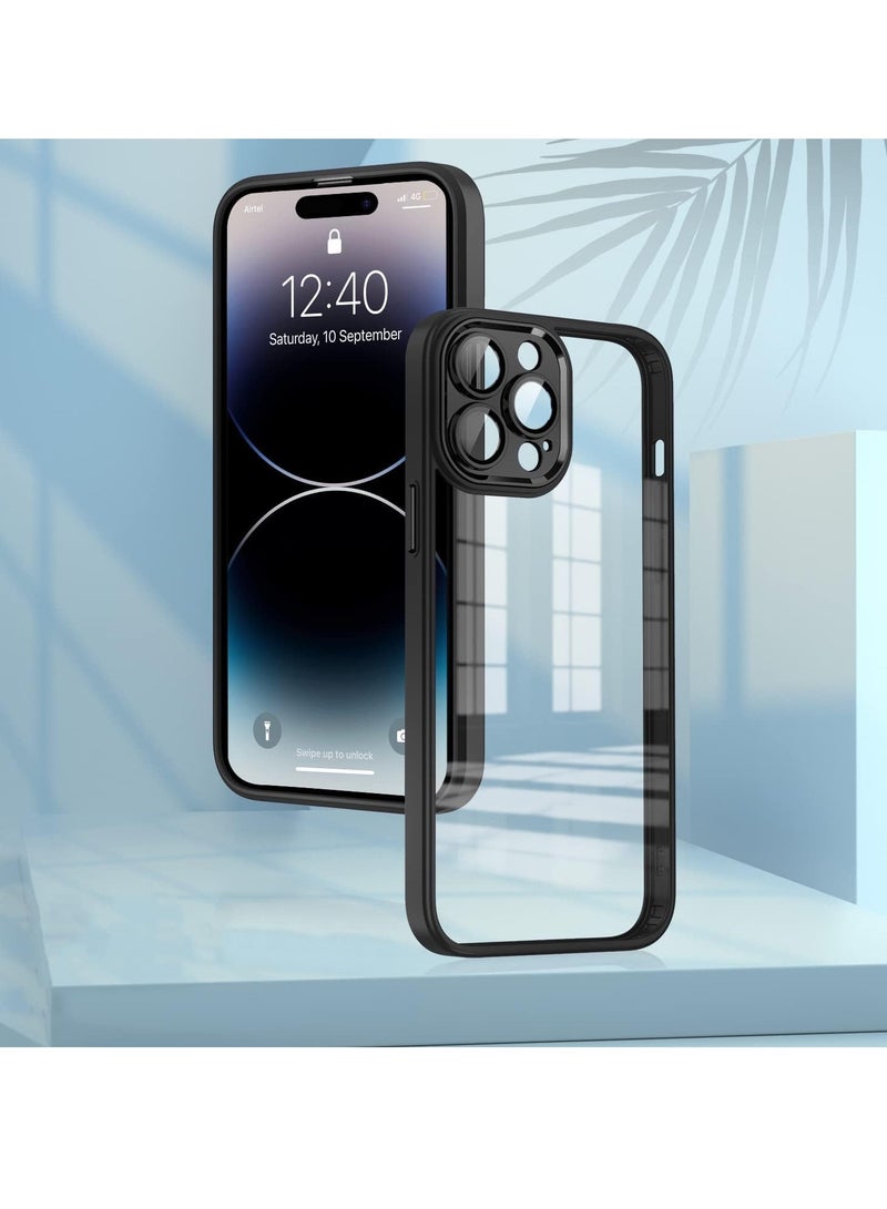 Case Compatible With iPhone 11 Pro Max (6.5 Inch), Clear Case Shockproof Hard PC +Soft Silicone [Not Yellowing] Transparent Protective Slim Case Phone (Black) - Image 4