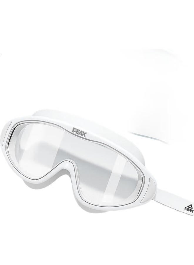 PEAK Adult Swimming Goggles Men And Women Hd Anti-Fog Waterproof Large Frame Integrated Professional Diving Swimming Goggles Ys22101 Plain White - Image 1