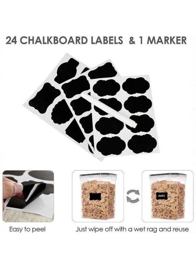 FPC 24-Pack Airtight Food Storage Containers with Lids - BPA-Free Kitchen Canisters for Cereal, Rice, Flour & Oats - Includes Measuring Spoon, Marker, and 24 Labels for Effortless Kitchen Organization!  - Image 5