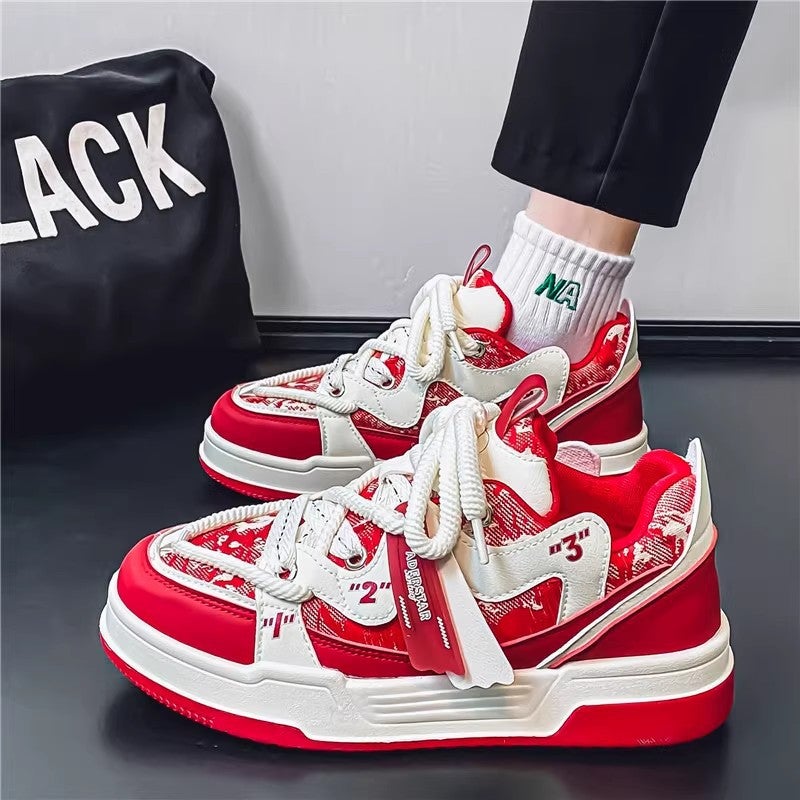 أحذية رجال عابرة للحدود موضة ربيع علامة تجارية عالية الجودة أحذية قماشية عصرية متعددة الاستخدامات ذات نعل سميك وزيادة في عرض الحذاء - Image 3