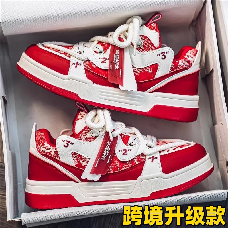 أحذية رجال عابرة للحدود موضة ربيع علامة تجارية عالية الجودة أحذية قماشية عصرية متعددة الاستخدامات ذات نعل سميك وزيادة في عرض الحذاء - Image 2