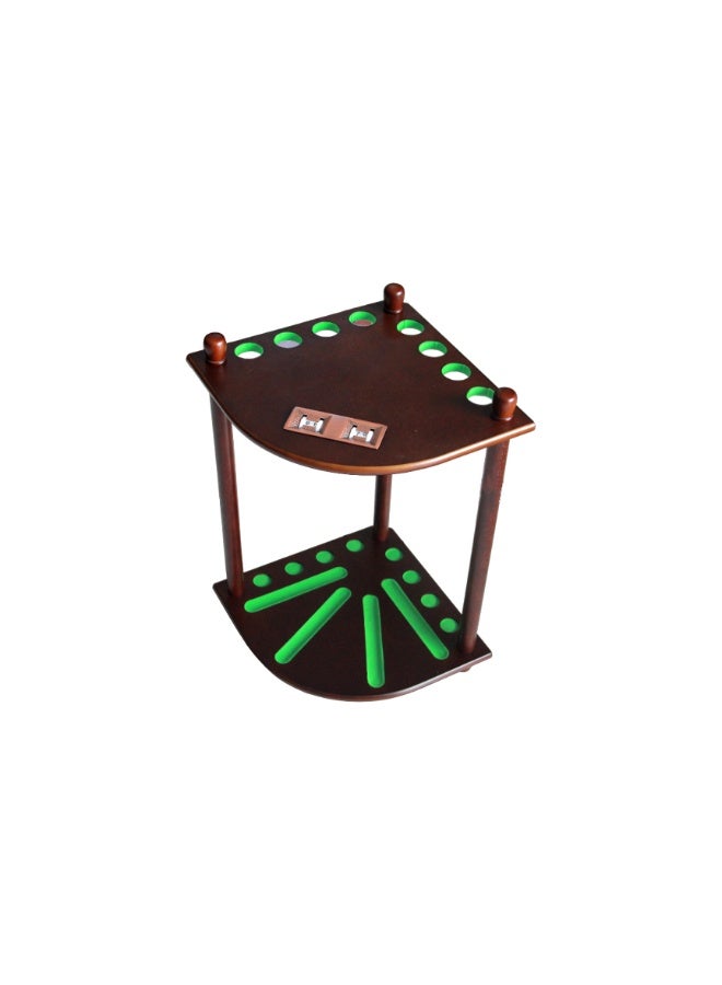 TA Sport 8 Holes Cue & Ball Rack Mahogany 4550 – Wooden Billiard Cue Stand with Ball Storage for Snooker & Pool Table