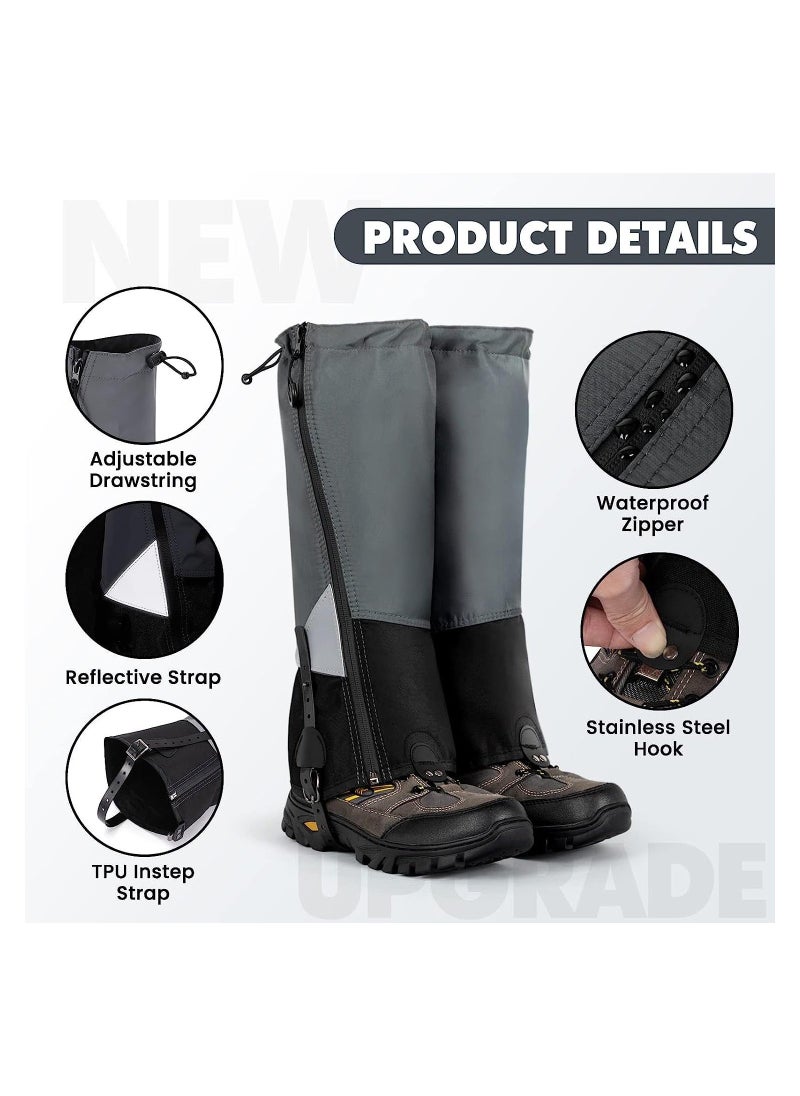 Generic - Waterproof Leg Gaiters for Hiking, Lightweight Breathable Boot with Upgraded Zipper Design Hiking Walking Climbing Hunting Skiing, L - Image 1