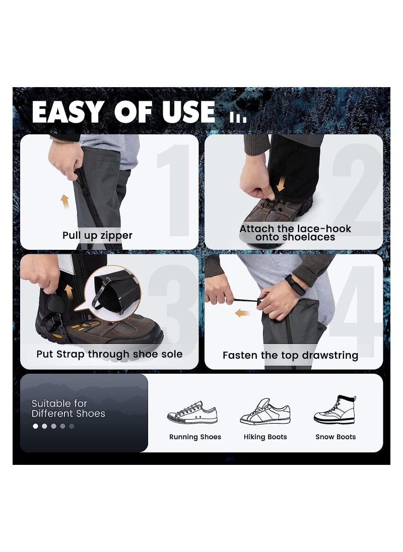 Generic - Waterproof Leg Gaiters for Hiking, Lightweight Breathable Boot with Upgraded Zipper Design Hiking Walking Climbing Hunting Skiing, L - Image 1