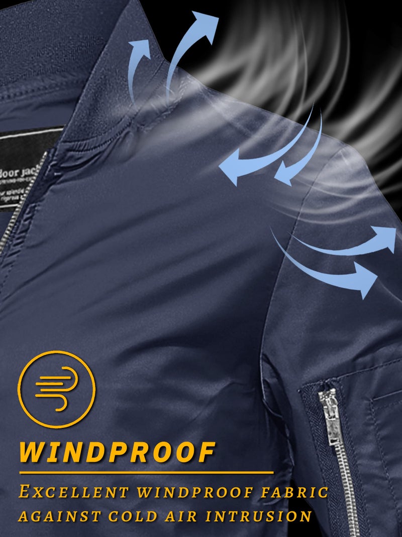 TACVASEN Jacket for Men Bomber Jacket Lightweight Men's Jackets Lightweight Mens Windproof Jacket Men Lightweight Coats Varsity Jacket Men - Image 3