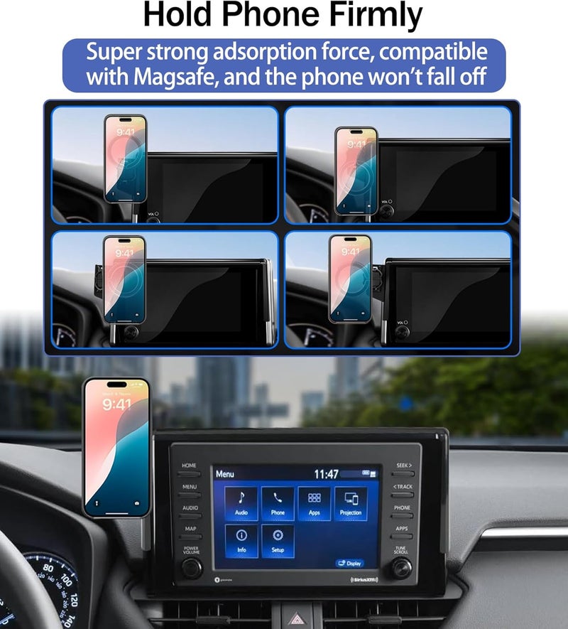 Hesanzol Car Phone Holder for Toyota RAV4 2025 2019-2024 7/8-Inch Screen, Cell Phone Mount Compatible with MagSafe Low wear optimized build - Image 4