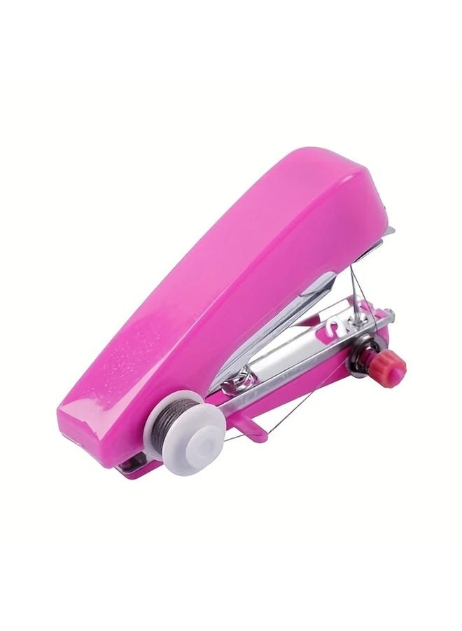 Pink Handheld Sewing Machine Portable Heavy Duty No Electricity Needed Quick Repairs - Image 1