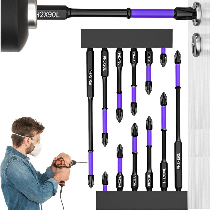 كلاراكو بتات مغناطيسية من Aneedtools - بتات مغناطيسية قوية ومحسنة، مجموعة بتات مفك الصدمات D1، بتات مغناطيسية قوية مضادة للصدمات وغير قابلة للانزلاق، لمفكات البراغي الكهربائية ومثقاب الصدمات (مجموعتان) - Image 1