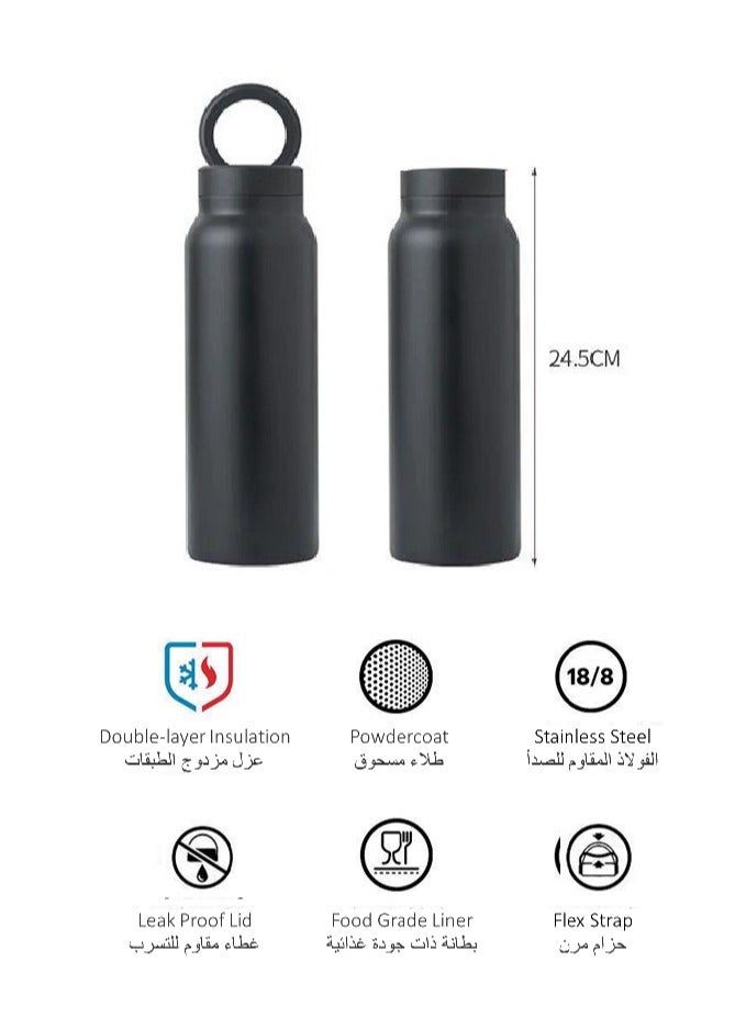 Vacuum Insulated Water Bottle 800ml/24oz - premium black - Image 5