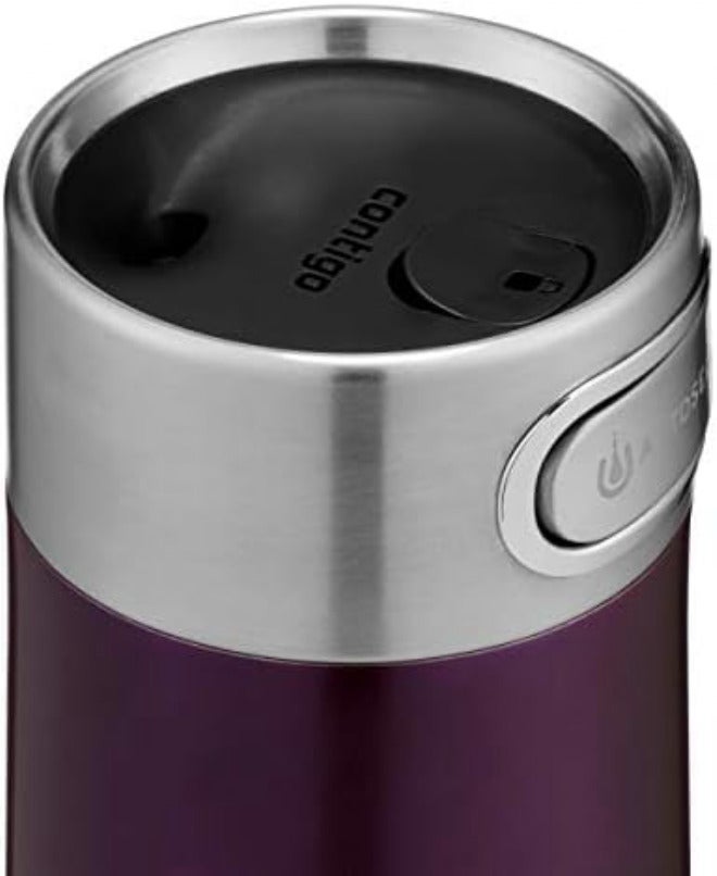 Contigo Luxe Autoseal Travel Mug, Stainless Steel Thermal Mug, Vacuum Flask, Leakproof Tumbler, Dishwasher Safe, Coffee Mug With Bpa Free Easy-Clean Lid, Merlot, 360 ml - Image 2