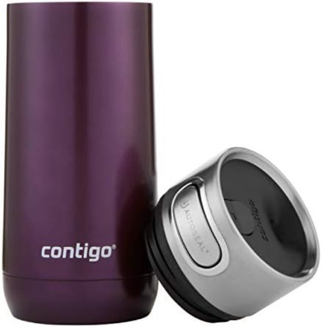 Contigo Luxe Autoseal Travel Mug, Stainless Steel Thermal Mug, Vacuum Flask, Leakproof Tumbler, Dishwasher Safe, Coffee Mug With Bpa Free Easy-Clean Lid, Merlot, 360 ml - Image 1