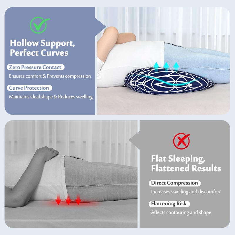 AOSSA BBL Pillow After Surgery Brazilian Butt Lift Pillow Post Surgery Recovery for Sitting Sleeping Driving Booty Butt Pillows for Women Lumbar Back Hip Cushion Seat Support Foam BBL Wedge Pillow - Image 3