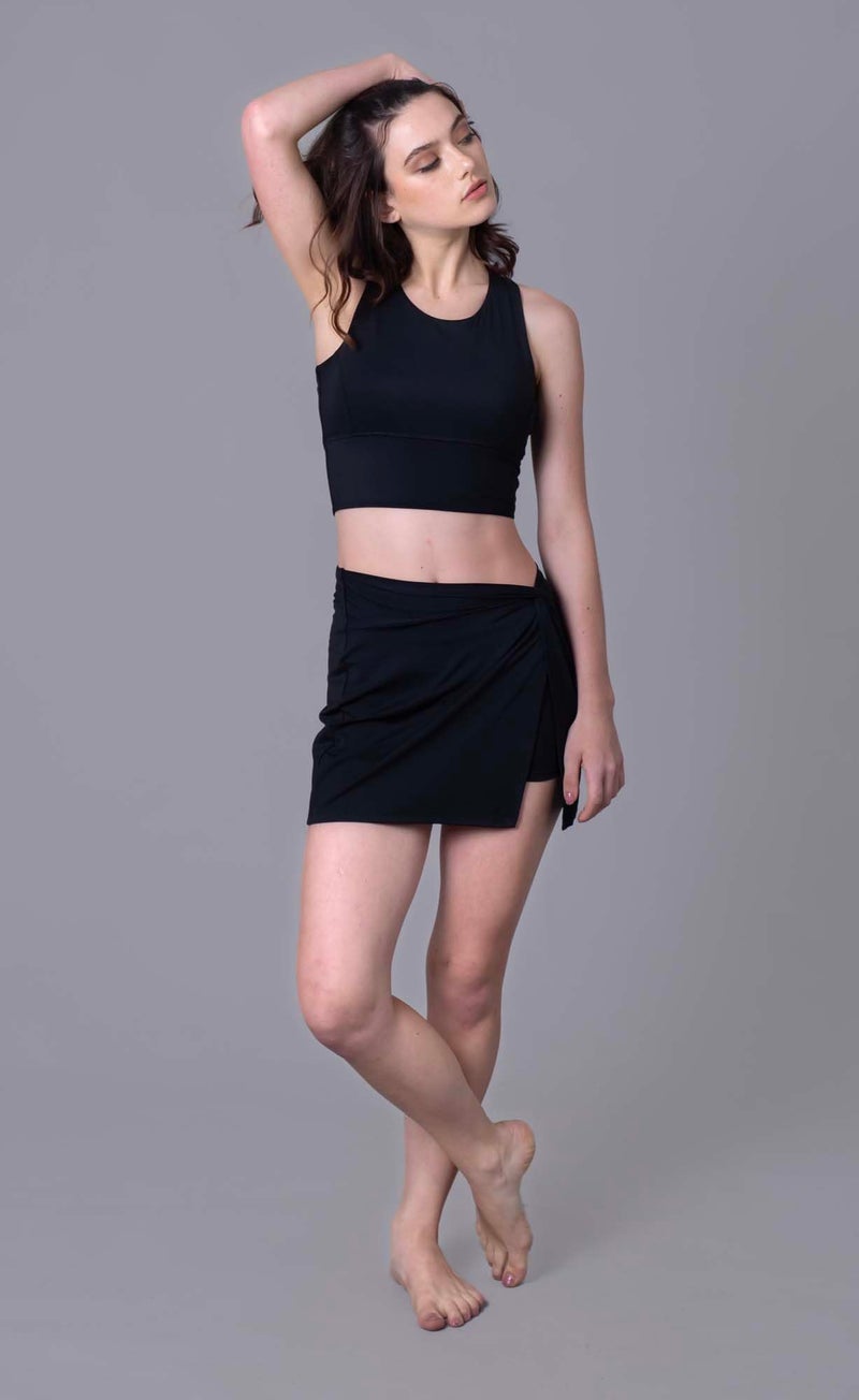 Keepfit Women's Black 3 Piece Swim Set Top and Swimskirt with Boy Short |Swimming Suit for Women - Image 3
