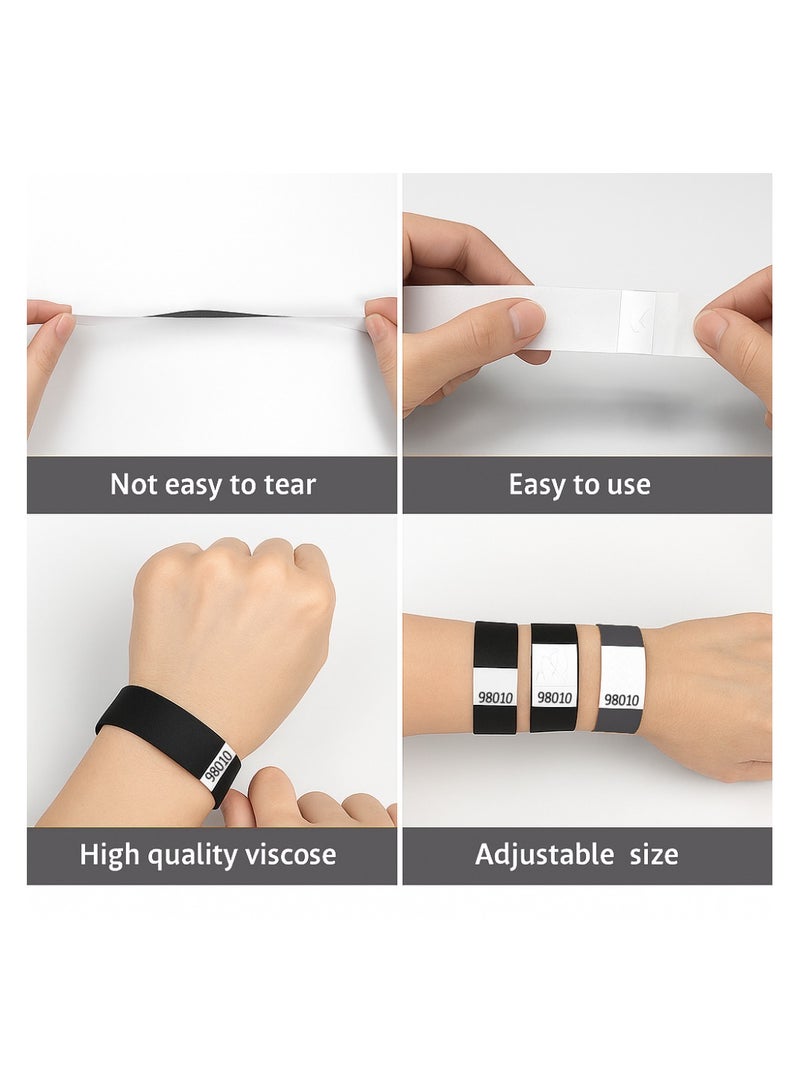 PRINTSHOP4ME Event Paper Wristbands and Identification Bands Made Of Tyveck Material 19mm x 250mm (Black) - Image 3